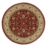 Kendra 137R Red and Cream Traditional Round Rug - Pendle Village Furniture